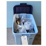 Blue tote full of pierced tin-Assorted Metal Black