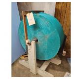 Large Teal Roll on Wooden Stand