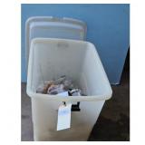 3 Decorative Containers: Plastic Bin, Copper &