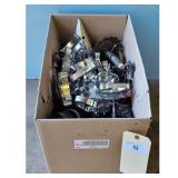 Box of Pierced Tin Items & Assorted Metal Cookie C