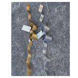 Set of 2 Metal Ribbon Bows - Gold and Silver