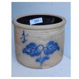 Rower Stoneware Crock with Blue Floral Design