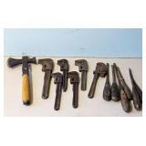 Vintage Assorted Hand Tools Lot - Pipe Wrenches, S