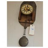 Antique Wooden Wall Clock with Pendulum