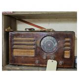 Vintage Wooden Tube Radio with Dial