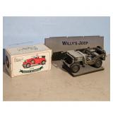 1992 Santas Roadster Die Cast Coin Bank & Willys J