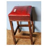 Red Leather Type Counter Stool