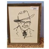 Framed Bob Evans Portrait by Earl E. Tope