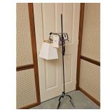 Black Metal Floor Lamp with White Shade