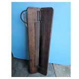 Antique Wooden Folding Tool with Metal Accents and