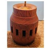 Wagon Wheel Hub Table Lamp with Drum Shade