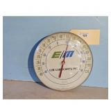 E/M Lubricants Inc. Vintage Thermometer Celsius Fa