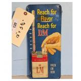 L&M Cigarettes Tin Thermometer Sign