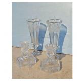 Coin Glass Candlestick Holders and Vases Set