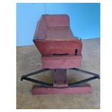Antique Red Wooden Buggy Seat Bench