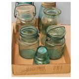 Vintage Ball Ideal & Standard Blue Glass Mason Jar
