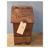 Wooden Potato & Onion Bin with Drawer
