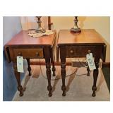 - Pair of Drop Leaf Side Tables with Drawer