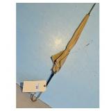 Vintage Tan Umbrella with Ornate Gold Color Handle