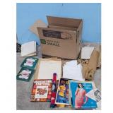 Small Box of Crafting Supplies: Cross Stitch Fabri