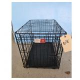 Black Metal Dog Crate with Tray