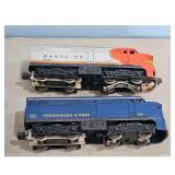 Lionel Train Lot: Santa Fe & Chesapeake & Ohio Eng