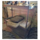 Adjustable Metal Shelf System with Wooden Shelves