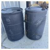 Two Plastic 55 gal Drums