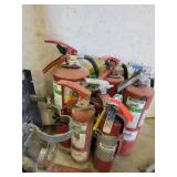 7 Fire Extinguishers & 2 Hanging Brackets