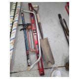 Miscellaneous tools, level, caulking gun ,bow