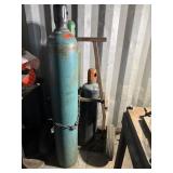 Oxygen Acetylene Argon bottles w/ cart