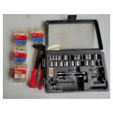 Rivet Gun, rivets, and misc sockets and wrenches.