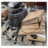 Pallet of Tubing, Water Line & Shelving