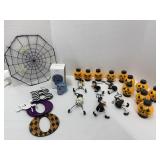 Halloween Ornaments, Boo Sign, Spiderweb and Mini