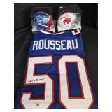 Gregg Rousseau Jersey & Mini Helmets Autographed