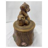 California Orig. Bear on Tree Stump Cookie Jar