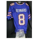 Terrell Bernard Jersey & Mini Helmet Autographed