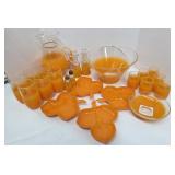 Vintage Blendo Orange Glassware Set