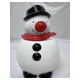 Musical Snowman Cookie Jar, Operational, Ceramic