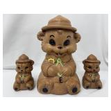 Twin Wilton Bear Cookie Jar and Salt & Pepper