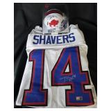 Tyrell Shavers Jersey & Mini Helmet Autographed