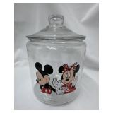Mickey & Minnie Glass Cookie Jar