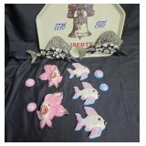 Misc. Tray Liberty, Vintage Chalkware
