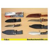 Hibben, Etc. Knives, Sheath. Good Condition. One T