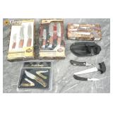Assorted game knife sets from Maxam and Mossy Oak.
