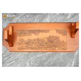 Vintage wooden stagecoach wall-mount gun rack. Ver