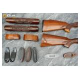 Remington wooden shotgun stock and forend parts. G