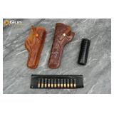 Twelve rounds of 45 Colt ammo and holsters. Good C