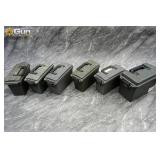 Six Polymer Ammo Cans. Very Good Condition Overall