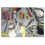 Assorted gunsmithing tools and workshop accessorie